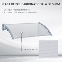 Outsunny Copertina in PVC acoperis Rezistent si Aluminiu, 140x70x21cm(m-4)