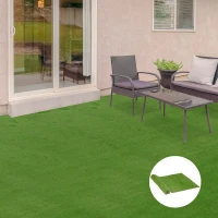 Outsunny Césped Artificial 3x1 m con Altura de Hierba 25mm Rollo de Hierba Sintética de Exterior para Jardín y Terraza(m-2)