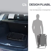 Outsunny Sezlong de Gradina sau de Pisina cu brate Pliabil, Negru(m-5)