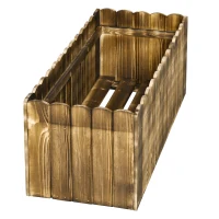 Outsunny Jardinieră de Grădină Dreptunghiulară pentru Plante, 80x33x30 cm, Lemn Natural(m-8)