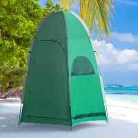 Outsunny Tenda Doccia da Campeggio con Borsa per Trasporto e Tasca Portaoggetti 122x122x213cm, Verde(m-2)