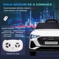 HOMCOM Masina sport electrica pentru copii, jucarie cu motor 12V pentru copii de 3-5 de ani, Alba(m-6)