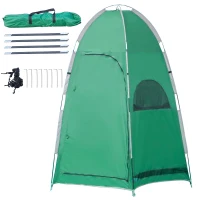 Outsunny Tenda Doccia da Campeggio con Borsa per Trasporto e Tasca Portaoggetti 122x122x213cm, Verde(m-1)
