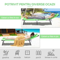Outsunny Sezlong Pliabil cu Orificiu pentru Fata si Perne, din Otel si Tesatura Oxford(m-5)