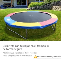 HOMCOM Cubierta de Protección Acolchada para Cama Elástica Borde de Seguridad para Trampolines con Diámetro Ø244 cm Multicolor(m-6)