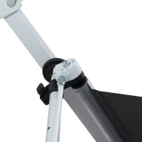 Outsunny Toldo Manual Retrátil 200x150 cm com Manivela de Alumínio Ângulo Ajustável Proteção Solar para Varanda Jardim Pátio Cinza(m-10)