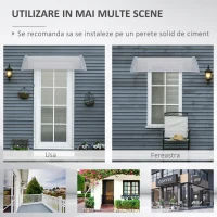 Outsunny Copertina in PVC acoperis Rezistent si Aluminiu, 140x70x21cm(m-6)