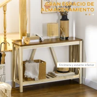 HOMCOM Mesa Consola Mesa Recibidor Mueble de Entrada con Estante de Almacenamiento para Salón Dormitorio 120x36x81 cm Roble(m-4)
