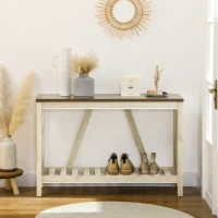 HOMCOM Mesa Consola Mesa Recibidor Mueble de Entrada con Estante de Almacenamiento para Salón Dormitorio 120x36x81 cm Roble(m-7)