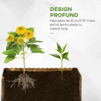 Outsunny Jardinieră de Grădină Dreptunghiulară pentru Plante, 80x33x30 cm, Lemn Natural(m-4)