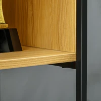 HOMCOM Estantería Estilo Industrial Estantería Librería con Cajón 2 Compartimentos Estantes y Marco de Metal 60x30x173 cm Roble(m-9)