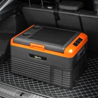 Outsunny Geleira Portátil Elétrica 30L Geleira de Carro 12V/24V até -20°C com Ecrã LED Tátil 58,7x36,5x36,8 cm Preto(m-9)
