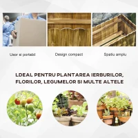 Outsunny Jardinieră de Grădină Dreptunghiulară pentru Plante, 80x33x30 cm, Lemn Natural(m-6)