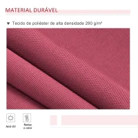 Outsunny Toldo Manual 395x245 cm Toldo de Varanda Pátio com Manivela de Alumínio e Tecido de Poliéster 280 g/m² Vinho(m-4)