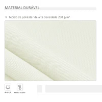 Outsunny Toldo Manual 395x245 cm Toldo de Varanda Pátio com Manivela de Alumínio e Tecido de Poliéster 280 g/m² Branco(m-4)