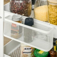 HOMCOM Küchentrolley mit Lochtafel, Handtuchhaltern und Aufbewahrungskörben, 51,5 cm x 32 cm x75,6 cm, Weiß(m-9)