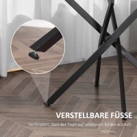 HOMCOM Moderner Glas-Esstisch, 80 cm Durchmesser, Küchentisch mit gehärteter Glasplatte und Metallbeinen, für 4 Personen(m-6)