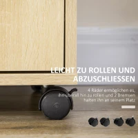 HOMCOM Wózek kuchenny, wózek serwujący, wózek na kółkach z szufladą, półka do jadalni(m-6)