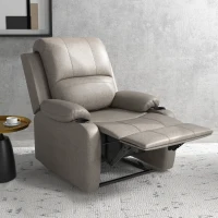 HOMCOM Recliner Armchair, Microfibre Reclining Chair with Adjustable Leg Rest, Cup Holder, for Home Living Room, Brown(m-10)