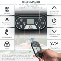 Outsunny Spa Idromassaggio Gonfiabile con 108 Getti e Riscaldamento 40°C, per 4-6 Persone, 180x180x68cm, Blu Scuro(m-4)