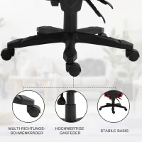 Vinsetto Ergonomiczne krzesło biurowe, fotel do gier, krzesło obrotowe z podnóżkiem, poliester, czarne(m-5)