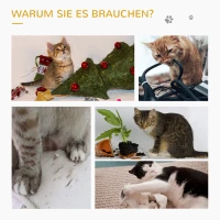 PawHut drapak dla kota z jutową matą do drapania drążek do siedzenia wisząca piłeczka drapak mebel dla kota z otworem drzwiowym mebel dla zwierzaka domowego MDF plusz juta kolor jasnoszary 40 x 40 x 57 cm(m-6)