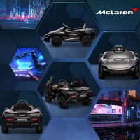 HOMCOM Coche Eléctrico 12V para Niños Mclaren con Mando a Distancia Música Bocina Faros Velocidad 2-5 km/h 126x65x52 cm Negro(m-8)