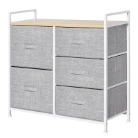 HOMCOM 5 sertare detasabile Dulap organizator pentru casa cadru din otel(m-15)