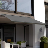 Markiza elektryczna z korbką ręczną Markiza z ramieniem przegubowym Ochrona przed słońcem Balkon 4 x 3 m(m-2)