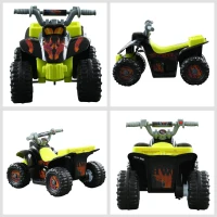 HOMCOM Elektryczny motocykl elektryczny Quad Kids Car Samochód elektryczny Motocykl dla dzieci Żółty(m-7)
