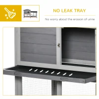 PawHut Wooden Rabbit Hutch, Guinea Pig Cage, with Wheels, Run, Slide-Out Tray, Ramp(m-7)