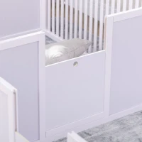 PawHut 7 Panels Playpen with 3 Doors for Baby Dogs, Two-Room Design Puppy Whelping Box - White(m-8)