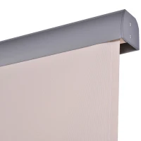 Outsunny Markiza pionowa, aluminiowa markiza balkonowa z korbką ręczną, kremowa, 140 x 250 cm(m-9)