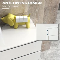 HOMCOM High Gloss Chest of Drawers, 4-Drawer Storage Cabinets, Modern Dresser, Storage Drawer Unit for Bedroom(m-6)