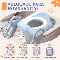 ZONEKIZ Redutor Sanita com Escada Adaptador Sanita para Crianças Dobrável para Crianças de 2-6 Anos Portátil 67,9x42,8x51,5 cm Azul(m-4)