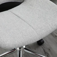HOMCOM Office Chair, Height-Adjustable, 360-degree Swivel, up to 110 kg, Metal Frame, Light Gray, 49 x 56.5 x 73-82.5 cm(m-5)