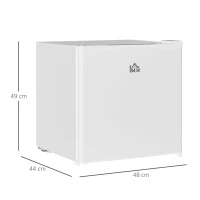 HOMCOM Mini Nevera Silenciosa 46 L Clase F Frigorífico Pequeño con Temperatura Regulable y Puerta Reversible 48x44x49 cm Blanco(m-3)