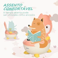 ZONEKIZ Bacio para Bebé de Aprendizagem Bacio para Criança de 6-36 Meses em Forma de Raposa 35,5x35x23 cm Rosa(m-7)