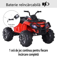 HOMCOM ATV copii, lumini si sunete, 118x80x80cm rosu(m-5)