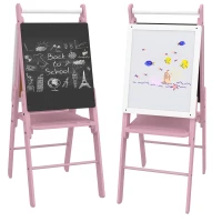 AIYAPLAY Three-In-One Easel for Kids, with Paper Roll, Adjustable Height - Pink(m-1)
