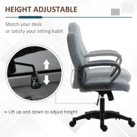 Vinsetto Office Chair, Fabric Desk Chair Mid Back Work Study Chair with Massage Lumbar Support, Adjustable Height and Swivel Wheels, Grey(m-5)