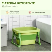 HOMCOM Banheira Dobrável para Bebé de 0-6 Anos Capacidade 105L Banheira Portátil para Crianças 75,3x55,4x43 cm Verde(m-4)