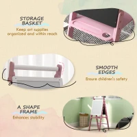 AIYAPLAY Three-In-One Easel for Kids, with Paper Roll, Adjustable Height - Pink(m-6)