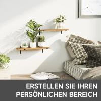 HOMCOM Zestaw 2 półek wiszących, półka na ścianę, półka z drewna, półka na ścianę, deska na ścianę(m-7)