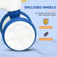 AIYAPLAY Balance Bike for Ages 18-36 Months, with Anti-Slip Handlebars, Four Wheels, No Pedal - Blue(m-6)