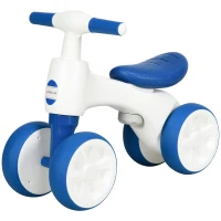 AIYAPLAY Balance Bike for Ages 18-36 Months, with Anti-Slip Handlebars, Four Wheels, No Pedal - Blue(m-11)