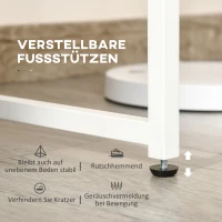 HOMCOM Schreibtisch Bücherregal Computertisch Bürotisch mit Regale Arbeitstisch PC Laptop Tisch großer Stauraum Spanplatte Metall Eiche+Weiß 115x 55x75 cm(m-6)