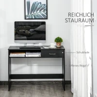 Biurko stół biurowy z szufladą duża przestrzeń do przechowywania płyta wiórowa klasy E1 czarne(m-4)