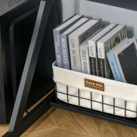 HOMCOM Computertisch Winkelschreibtisch industrieller Stil mit Höhenverstellbar Fußbett Schreibtisch Bürotisch Höhenverstellbar Fußbett MDF Metall Schwarz 100 x 60 x 85,5 cm(m-6)