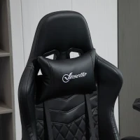 Vinsetto Computer Gaming Chair with Footrest, Video Gaming Chair for Adults with 130° Reclining Back, Desk Chair with Lumbar Support and Adjustable Height, Black(m-8)